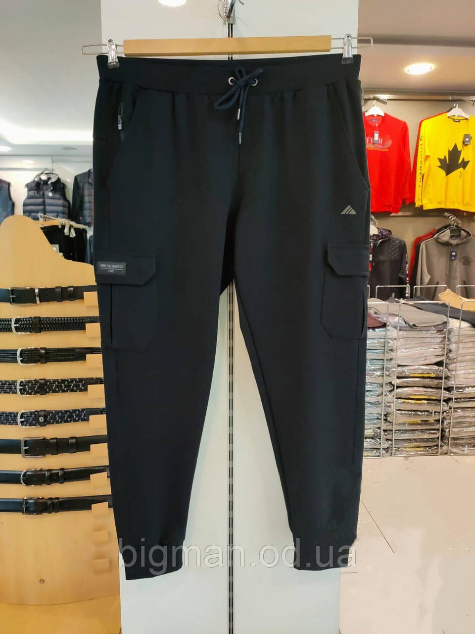 Чоловічі чорні спортивні штани на манжетах La Vita Туреччина батал великий розмір