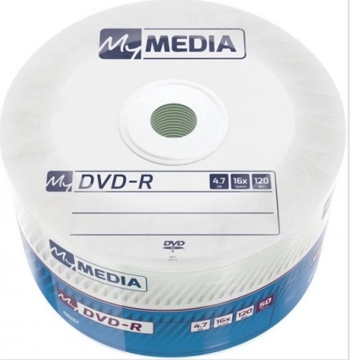 Диск DVD-R 4.7GB 16X Wrap MATT SILVER 50шт MyMedia 69200, фото 1