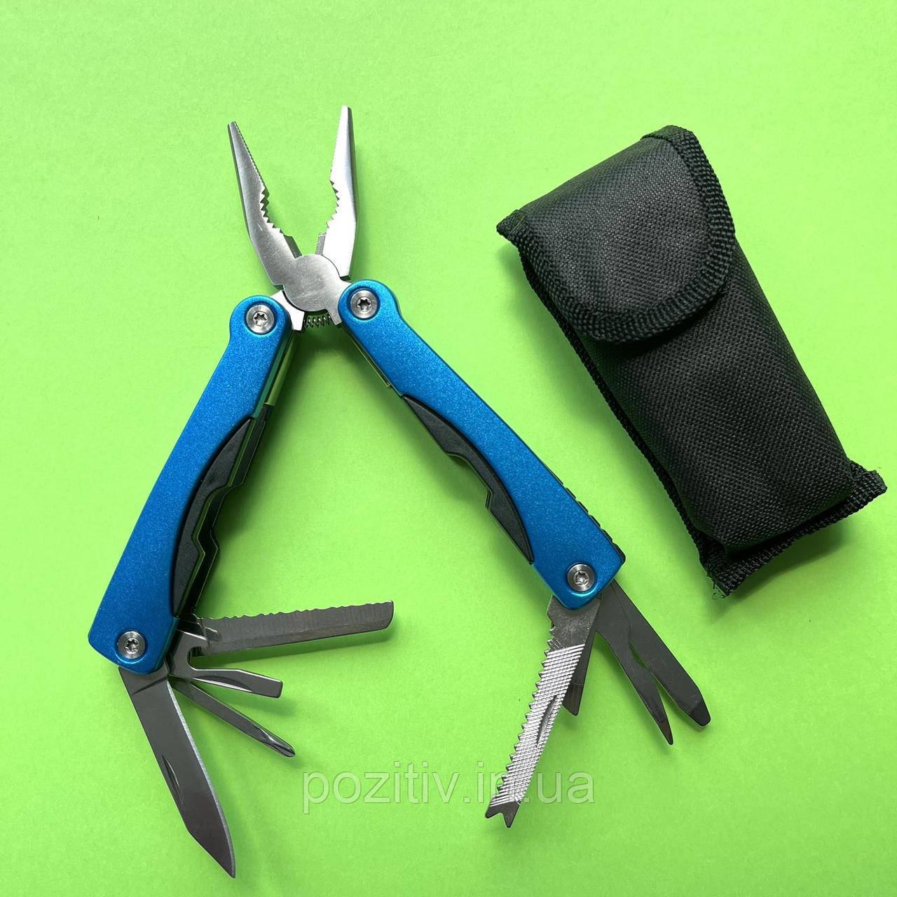 Мультитул інструмент 9 в1 (мультиінструмент) синій, фото 1