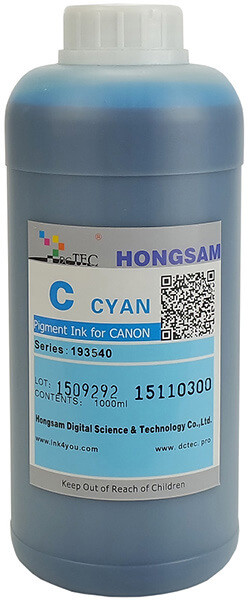 Пігментне чорнило HONGSAM для плоттерів Canon imagePROGRAF TM-200/300, Cyan, 1000 мл