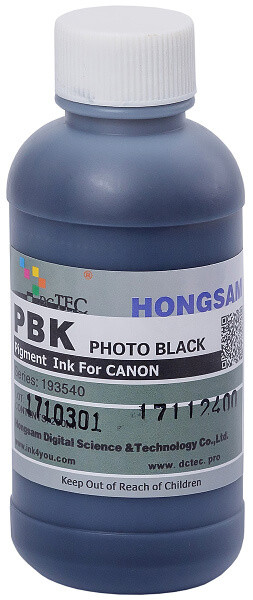 Пігментне чорнило HONGSAM для плоттерів Canon imagePROGRAF TM-200/300, Black, 200 мл, фото 1
