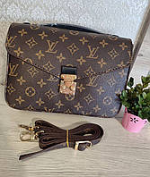 Модная женская коричневая сумка Louis Vuitton Metis Луи витон Метис