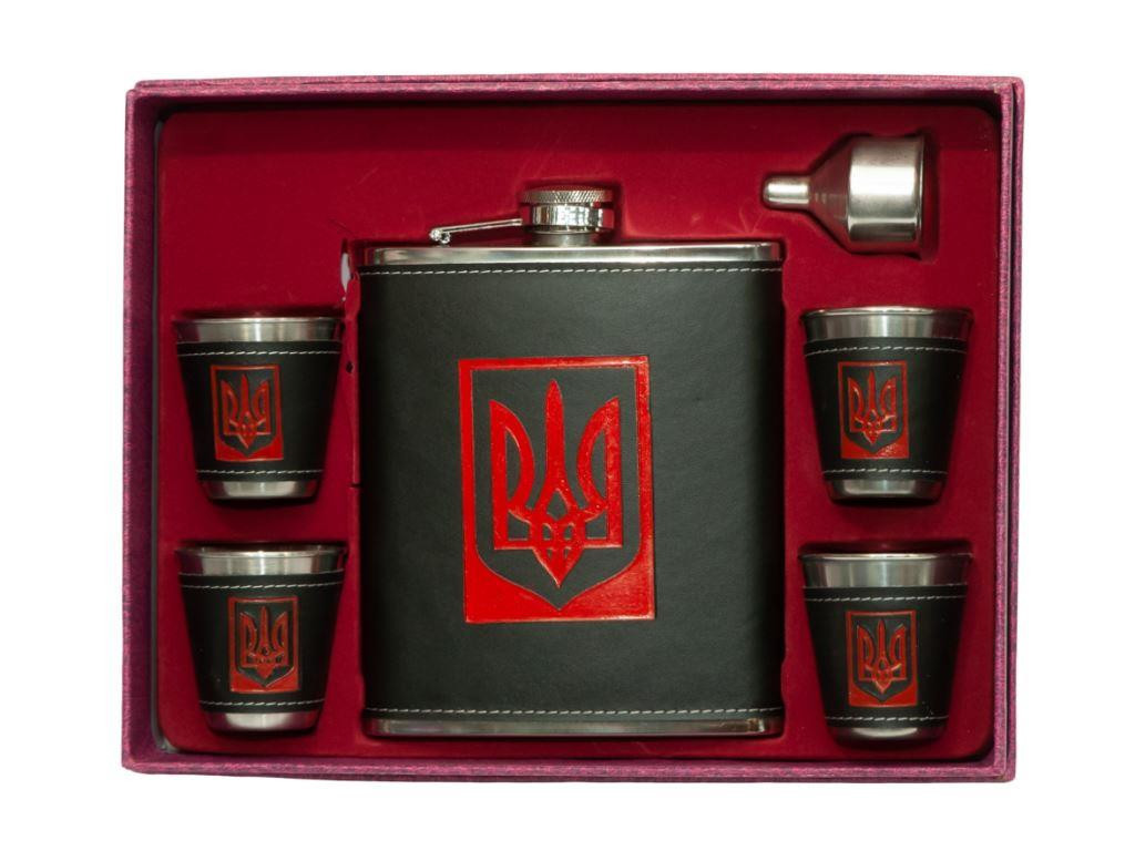 Набір: фляга. Об'єм: 540 мл, 4 стопки, фото 1