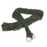 Гамак сітчастий мотузковий похідний Темно-зелений (хакі), фото 2