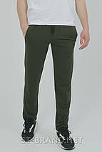 M-3ХL. Зручні та практичні чоловічі спортивні штани з якісного трикотажу двунитки - хакі, фото 3