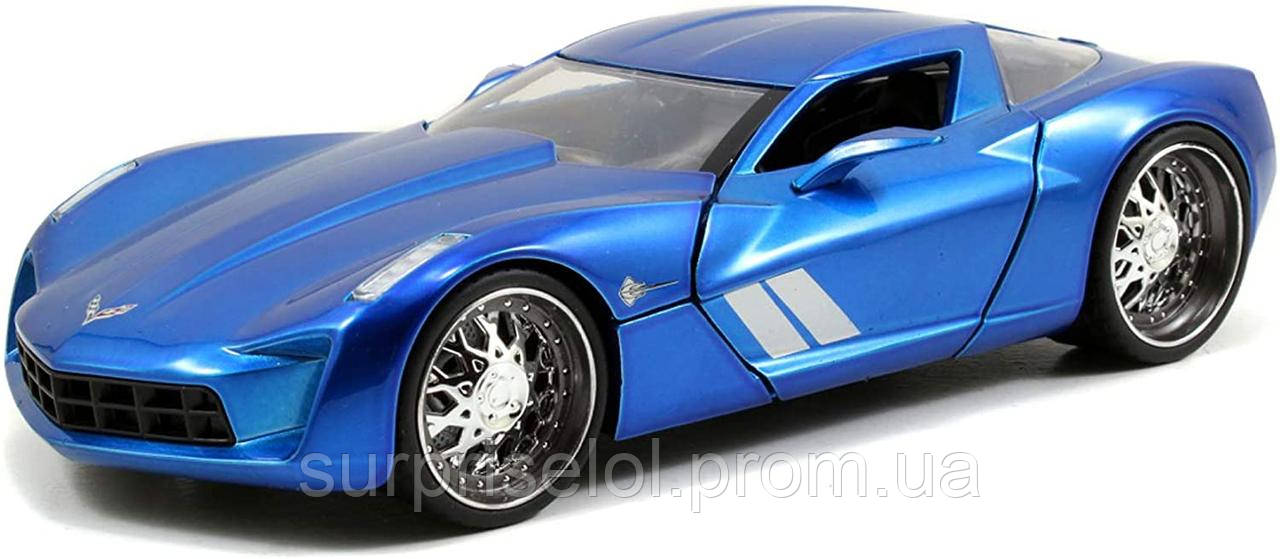 Машина Jada Корвет Стингрей Концепт Синій 1:24 TOYS BTM 2009 Corvette Stingray Concept