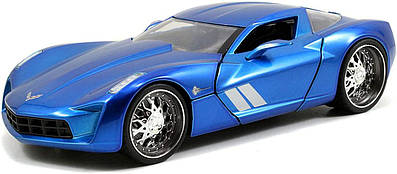 Машина Jada Корвет Стингрей Концепт Синій 1:24 TOYS BTM 2009 Corvette Stingray Concept