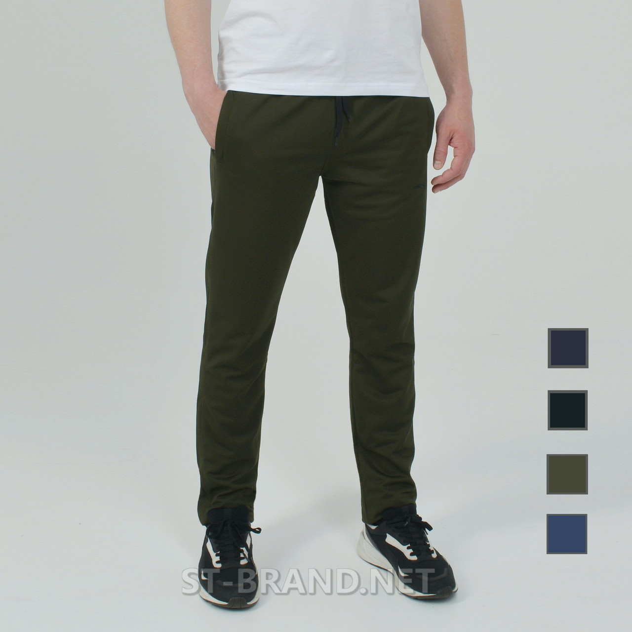 Чоловічі спортивні штани ST-BRAND, класичний дизайн / Трикотаж - лакоста - хакі