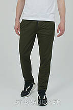 M,L,XL. Практичні та зносостійкі чоловічі спортивні штани із трикотажу лакости ST-BRAND - хакі, фото 2