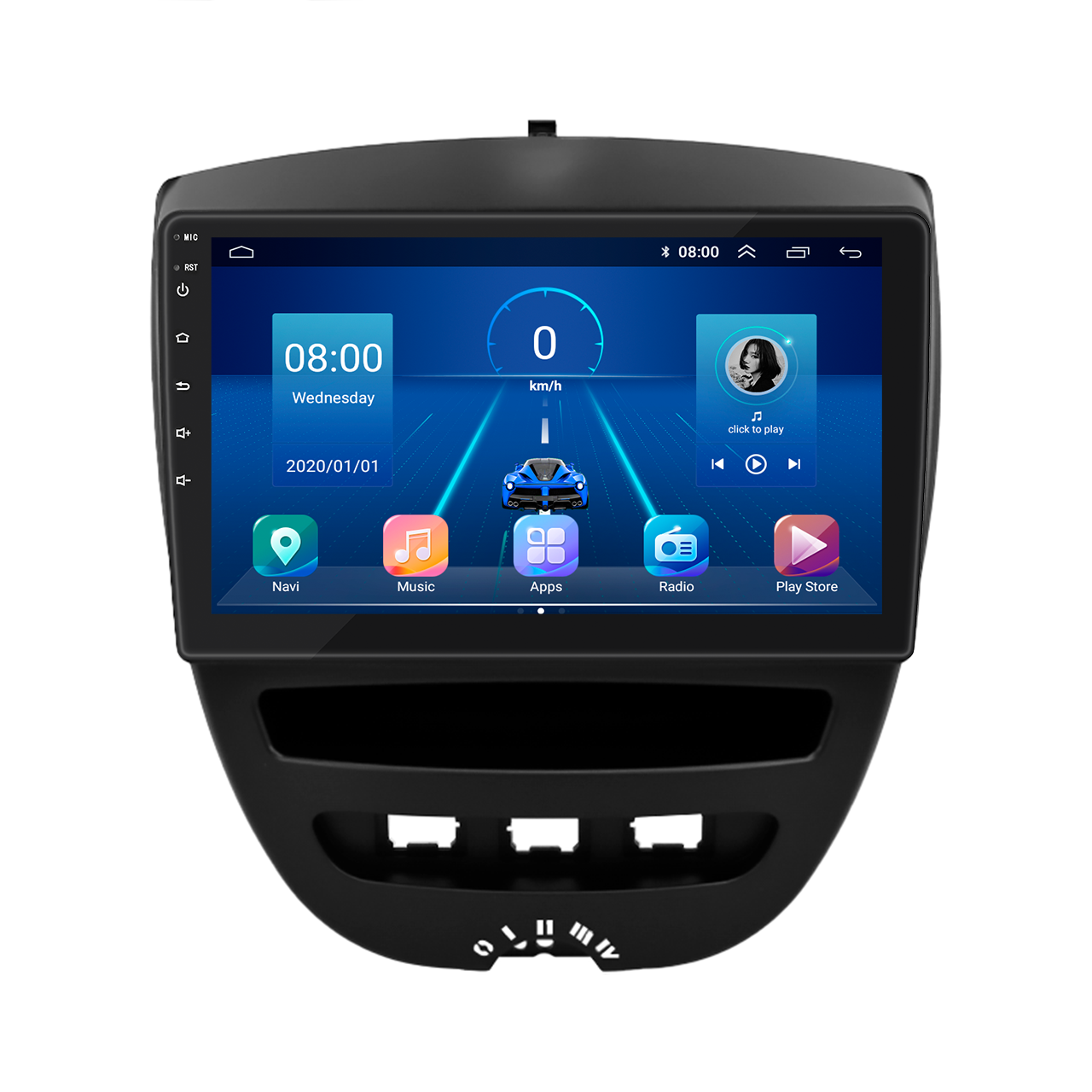 Штатна магнітола Lesko для Citroen C1 I Рестайлінг 2 2012-2014 екран 10" 2/32Gb/ 4G/ Wi-Fi GPS Premium