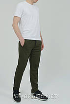M,L,XL. Практичні та зносостійкі чоловічі спортивні штани із трикотажу лакости ST-BRAND - хакі, фото 3