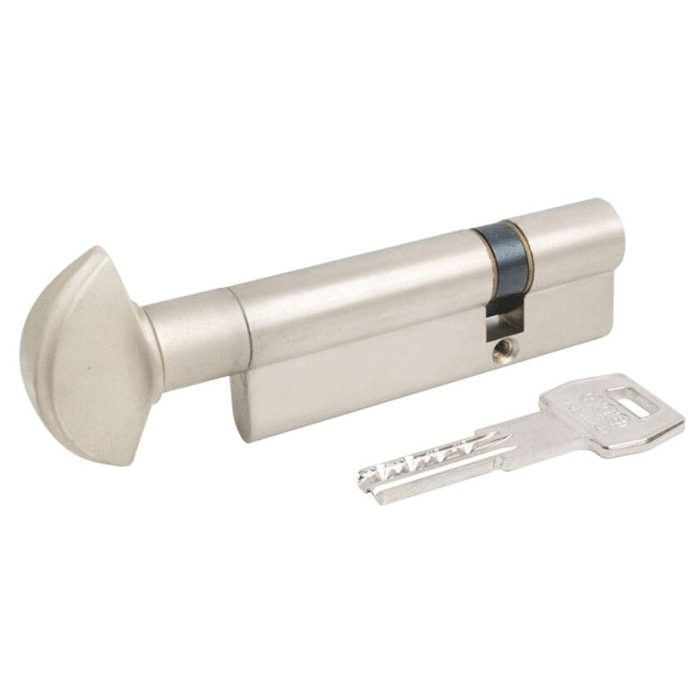 Циліндри для дверних замків AGB (Італія) Scudo5000/90 мм, ручка-ключ, 50/40, мат.хром