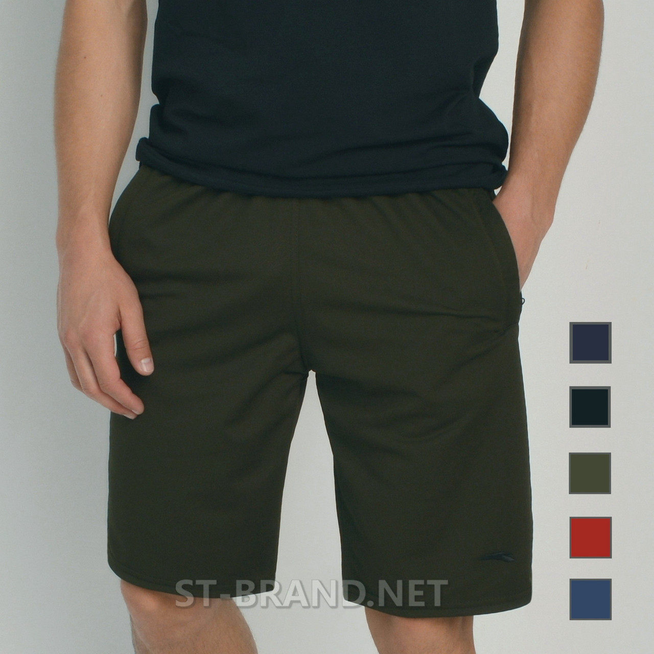 50,52. Чоловічі шорти із трикотажу лакост, міцний та практичний матеріал - колір хакі