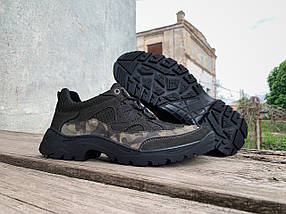 Чоловічі армійські тактичні кросівки під форму для ЗСУ темна олива натуральний нубук прошиті