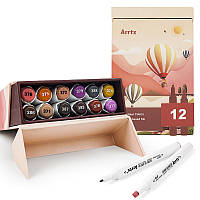 Спиртові маркери Arrtx Alp ASM-02-SK02 12 кольорів, відтінки шкіри LC302604
