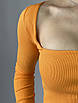 Жіночий топ з довгим рукавом оранжевий 3700 (2000000073750), фото 4