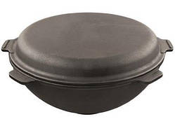 Казан-вок чавунний "Наша Майстерня" 8 л із кришкою-сковородкою