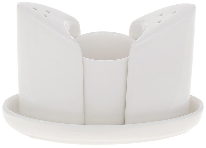 Набір спецівників White City соломинка, перечниця та ємність для зубочисток на підставці, фото 1