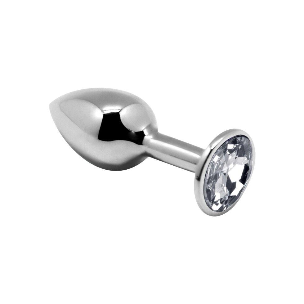 Анальна пробка металу Alive Mini Metal Butt Plug White M 8см на 3,4см