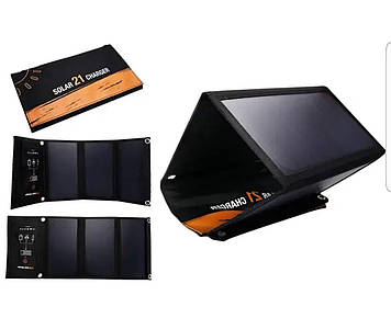 Сонячний портативний зарядний пристрій 21W 2USB 2,4-3A Max