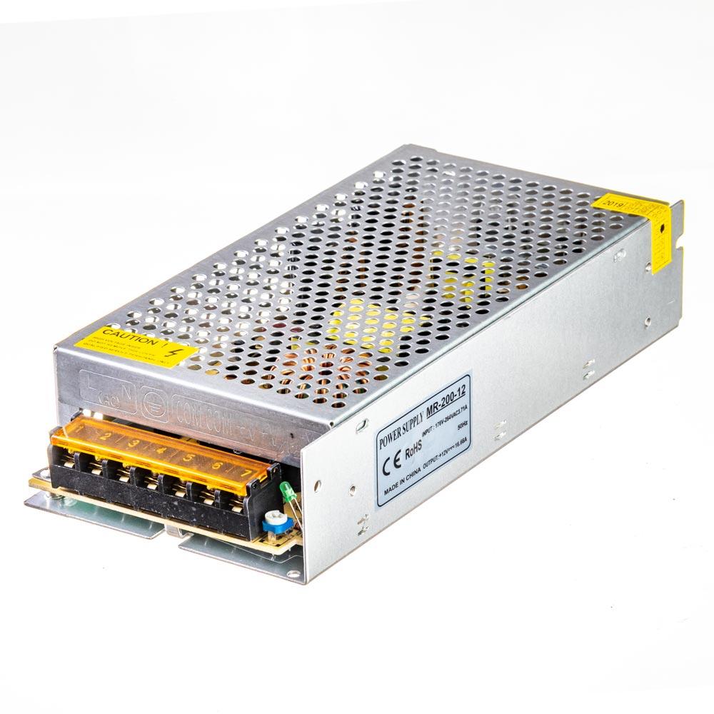 Блок живлення 12V, 200W, 16.66А, металевий корпус, IP20, MR