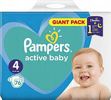 Підгузки Pampers Active Baby Gisont pack 4 (9-14 кг) 76 шт (памперс актив бебі 4)