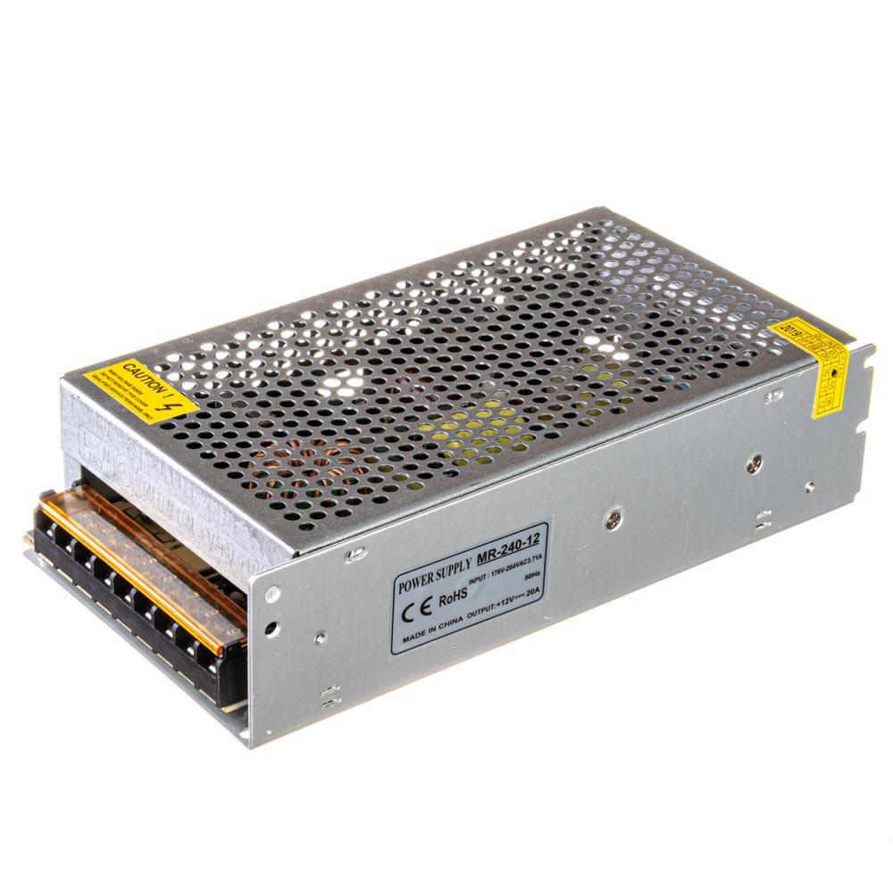 Блок живлення 12V, 240W, 20А, металевий корпус, IP20, MR