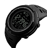 Хороші військові та армійські чорні електронні тактичні годинники skmei з каучуковим ремінцем круглі, фото 3