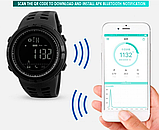 Хороші військові та армійські чорні електронні тактичні годинники skmei з каучуковим ремінцем круглі, фото 2