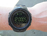 Хороші військові та армійські чорні електронні тактичні годинники skmei з каучуковим ремінцем круглі, фото 8