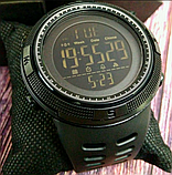Хороші військові та армійські чорні електронні тактичні годинники skmei з каучуковим ремінцем круглі, фото 10