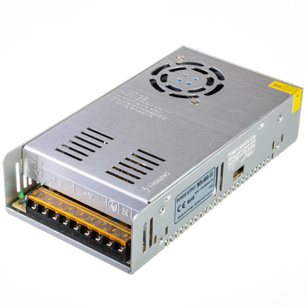 Блок живлення 12V, 400W, 33.33А, металевий корпус, IP20, MR