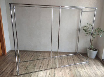 Стійка 160*200*60 см для одягу подвійна, вішалка для одягу С8