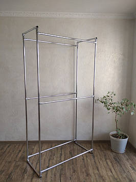 Стійка 210*110*50 для одягу подвійна дворівнева вішалка для речей металева С11