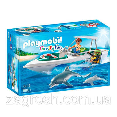 Конструктор Playmobil Моторная лодка с дайвером (6081007), цена 1247 ...