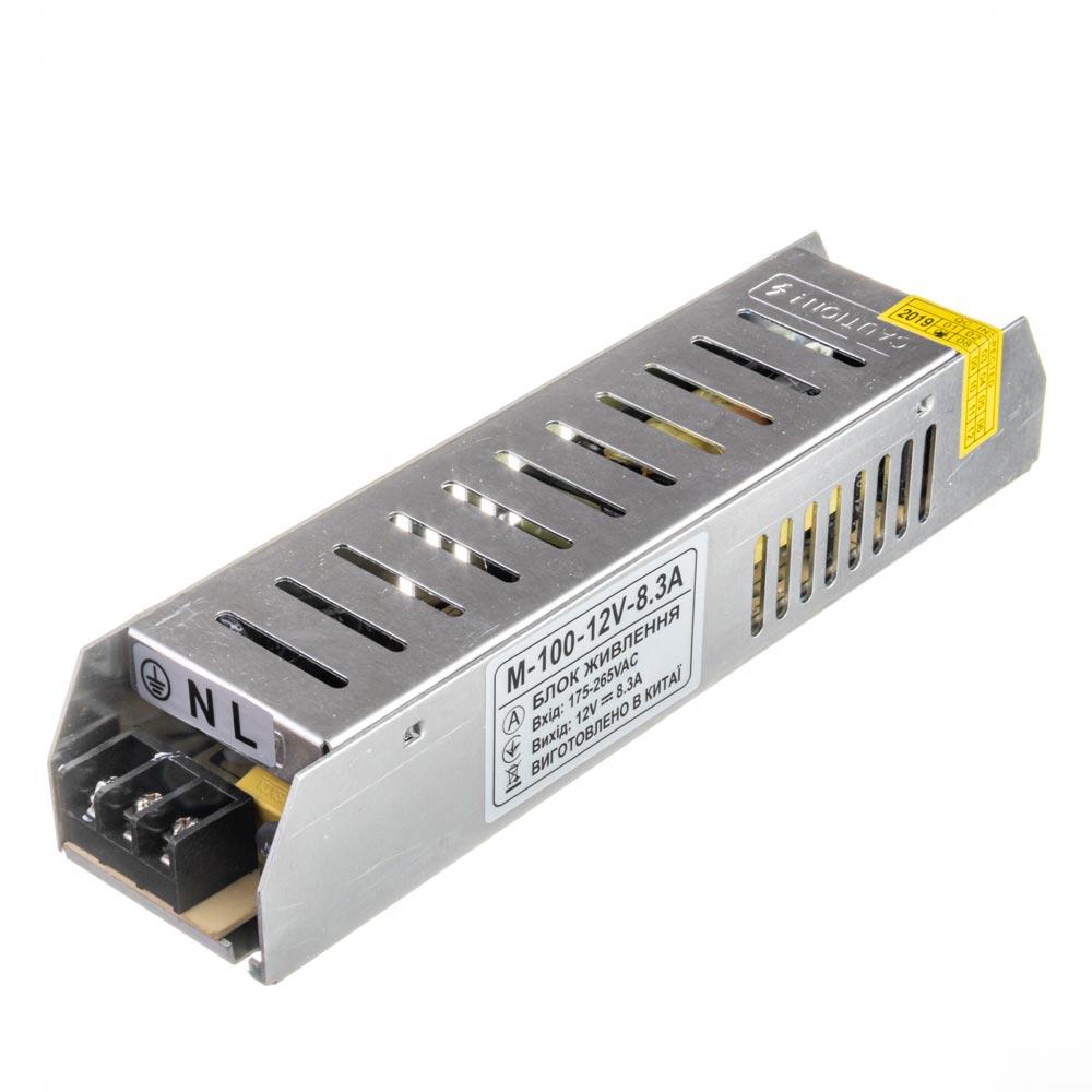 Блок живлення 12V, 100W, 8.33А, металевий корпус, IP20, серія компакт M