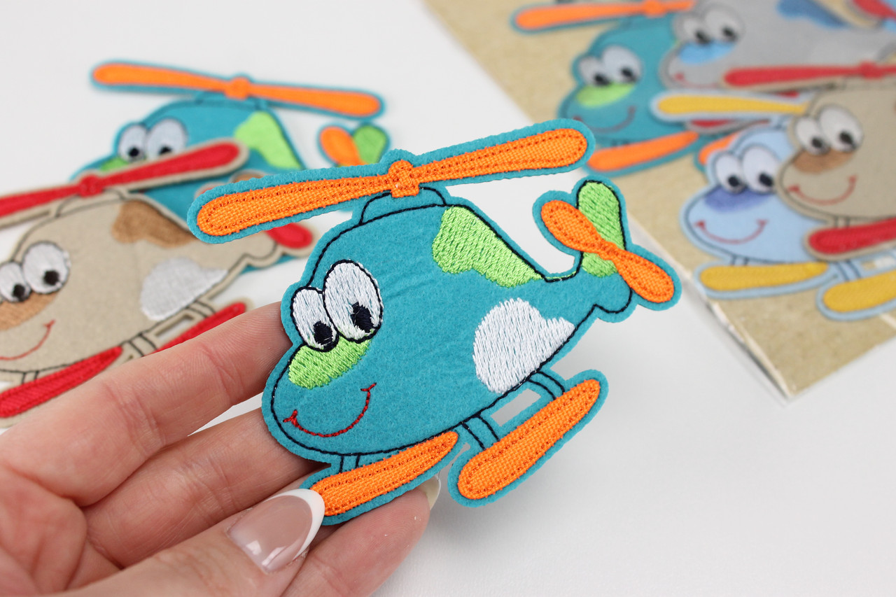 Аплікація клейова "Літаки" бірюзового кольору НА-146, фото 1