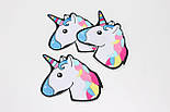 Аплікація для одягу клейова "Єдиноріг з кольоровою гривою" НА-150, фото 2