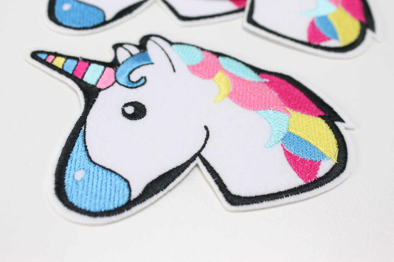 Аплікація для одягу клейова "Єдиноріг з кольоровою гривою" НА-150, фото 1