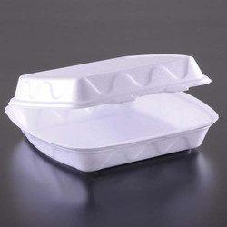 Ланч бокс одноразовий НР-10 білий без поділок спінений полістирол 125 шт 240х210х70, фото 1