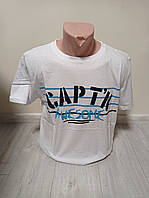 Мужская футболка Турция Каптн батал 48-56 размеры 100% хлопок белый
