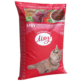Сухий корм Мяу 11 кг із м'ясом для котів