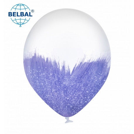 Браш лавандовий на прозорому 30 см, Шар повітряного латексний, фото 1