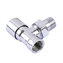 Кран вентильний з американкою 1/2" кутовий п/ключ CHROM Art. 1844 Solomon, фото 5