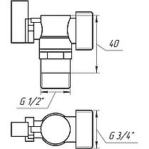Кран кульовий кутовий для пральної машини SOLOMON 1/2"х3/4" A7172, фото 5