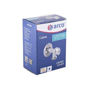 Кран кульовий кутовий ARCO 1/2"х 3/4" 728MN металева ручка L85MAC, фото 3