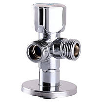 Кран кульовий кутовий подвійний ARCO 1/2"х 1/2"х1/2" A80TWIN (CQ4105), фото 3