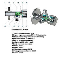 Кран кульовий кутовий подвійний ARCO 1/2"х 1/2"х1/2" A80TWIN (CQ4105), фото 4