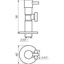 Кран напівобертовий кутовий SOLOMON 1/2"х3/4" Lazer 7076, фото 5