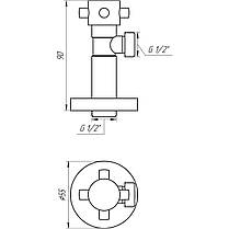 Кран напівобертовий кутовий SOLOMON 1/2"х1/2" Retro 7077, фото 3